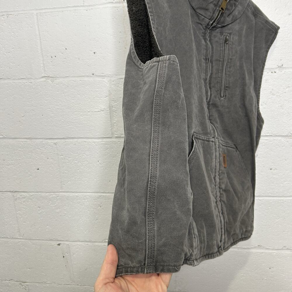 Carhartt Sandstone Sherpa-Lined Vest “Gravel” V33 GVL - Picture 6 of 11